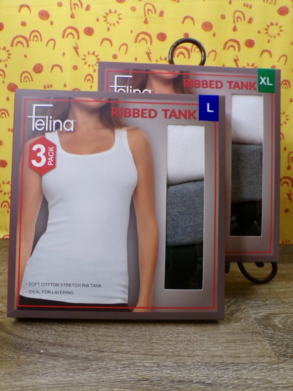 Felina NIB Women's Ribbed Tank, 3-pack Choice of Size L or XL